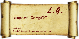 Lampert Gergő névjegykártya